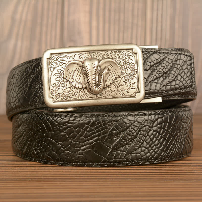Men's Punk Elephant Alligator Pattern Leather Belt - Image 13