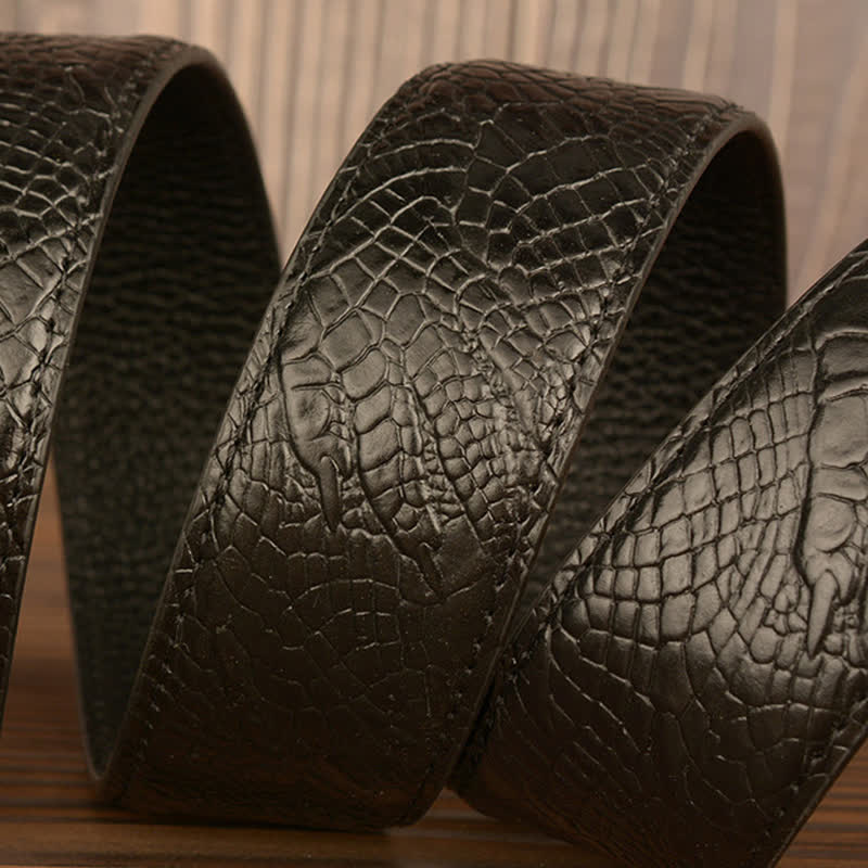Men's Punk Elephant Alligator Pattern Leather Belt - Image 8