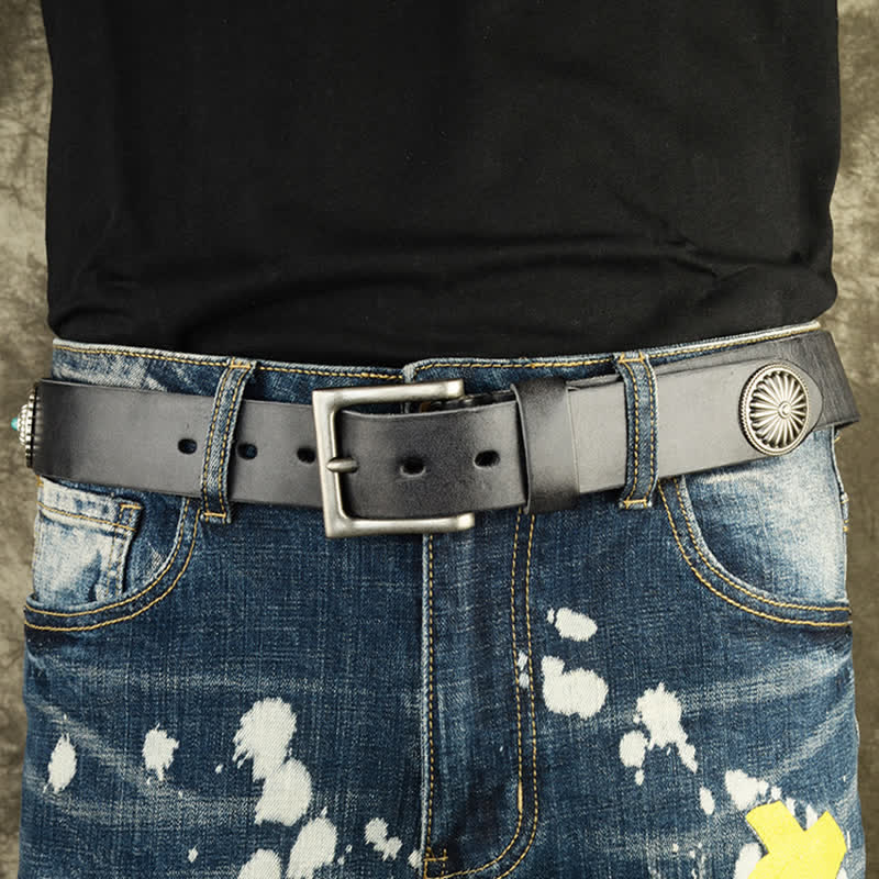 Men's Punk Heavy Metal Studded Leather Belt - Image 12