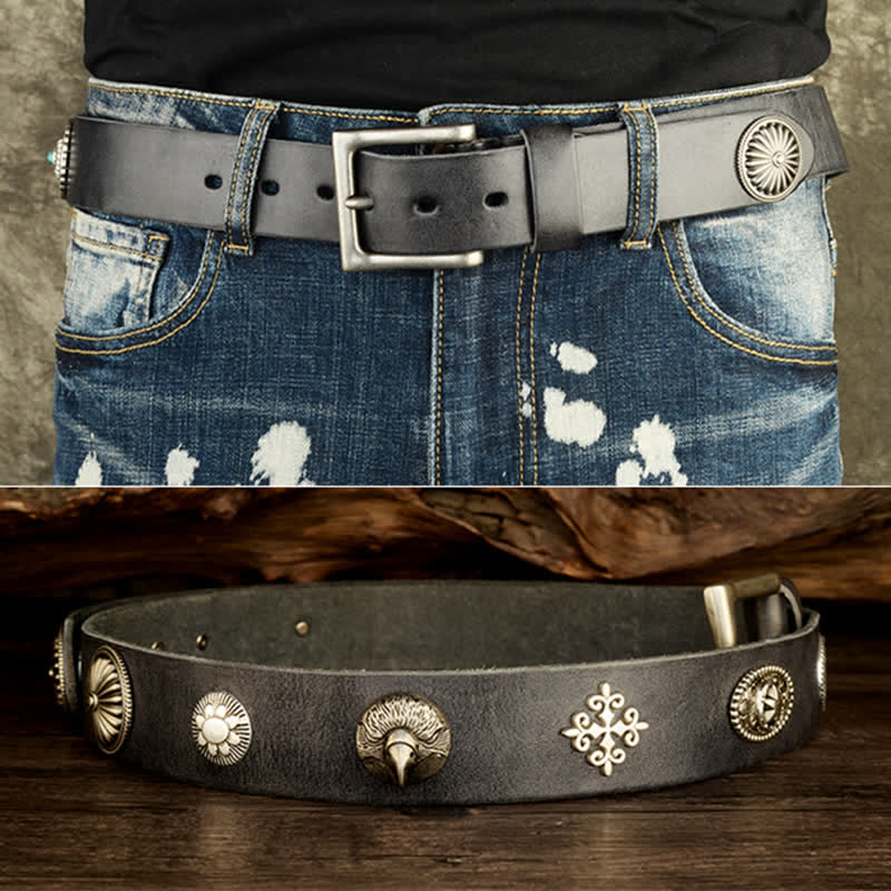 Men's Punk Heavy Metal Studded Leather Belt - Image 9