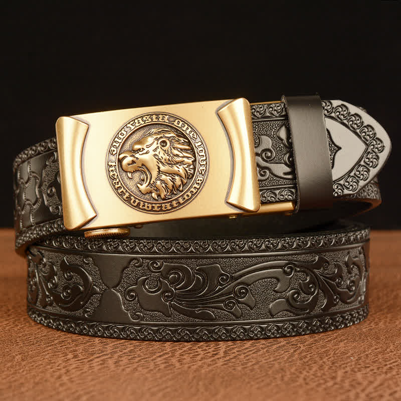 Men's Punk Lion Head Leather Belt - Image 10