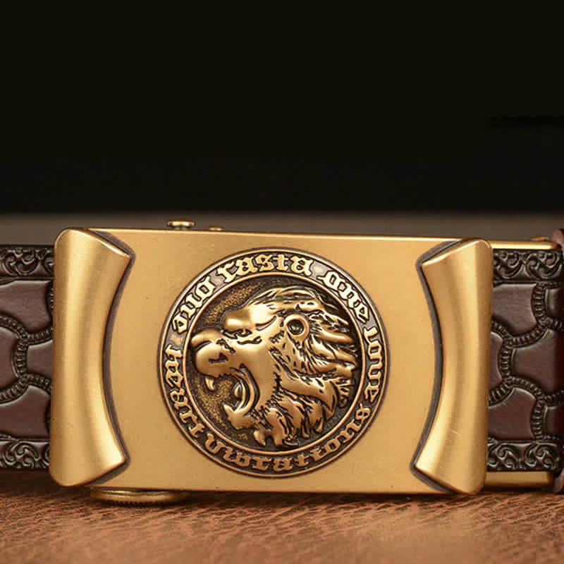 Men's Punk Lion Head Leather Belt - Image 5