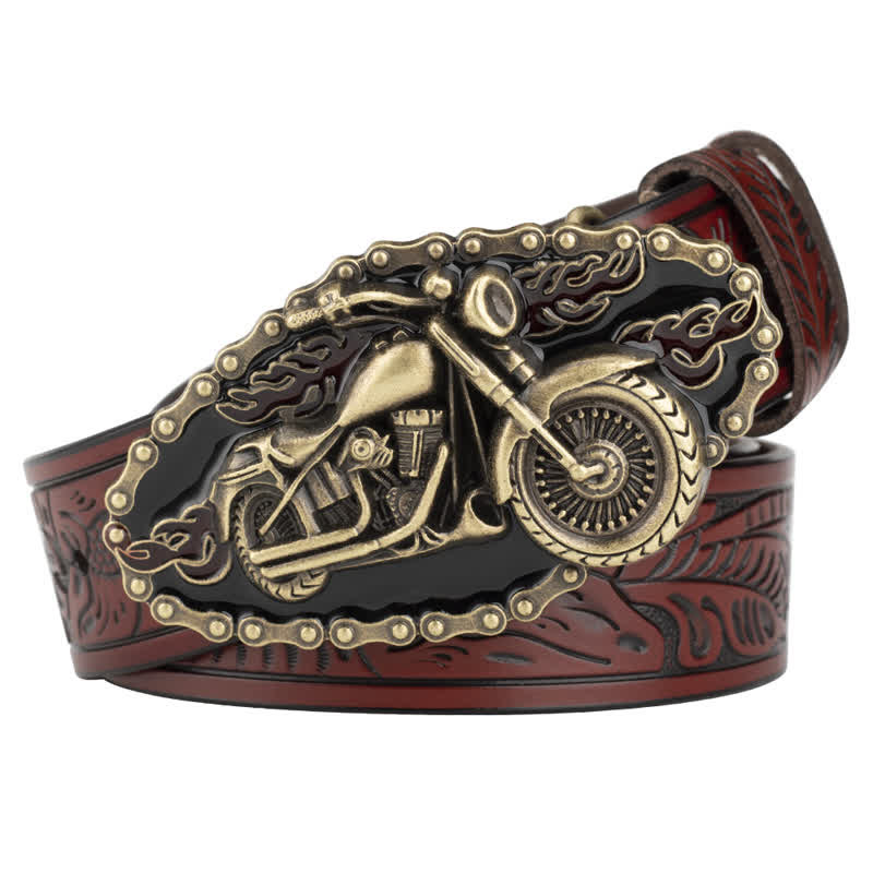 Men's Punk Rock Motorcycle Biker Leather Belt - Image 10