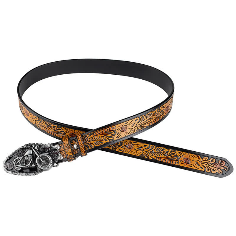 Men's Punk Rock Motorcycle Biker Leather Belt - Image 6
