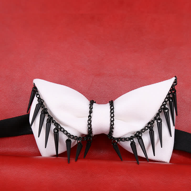 Men's Punk Style Rivet Chain Tassels Bow Tie - Image 5
