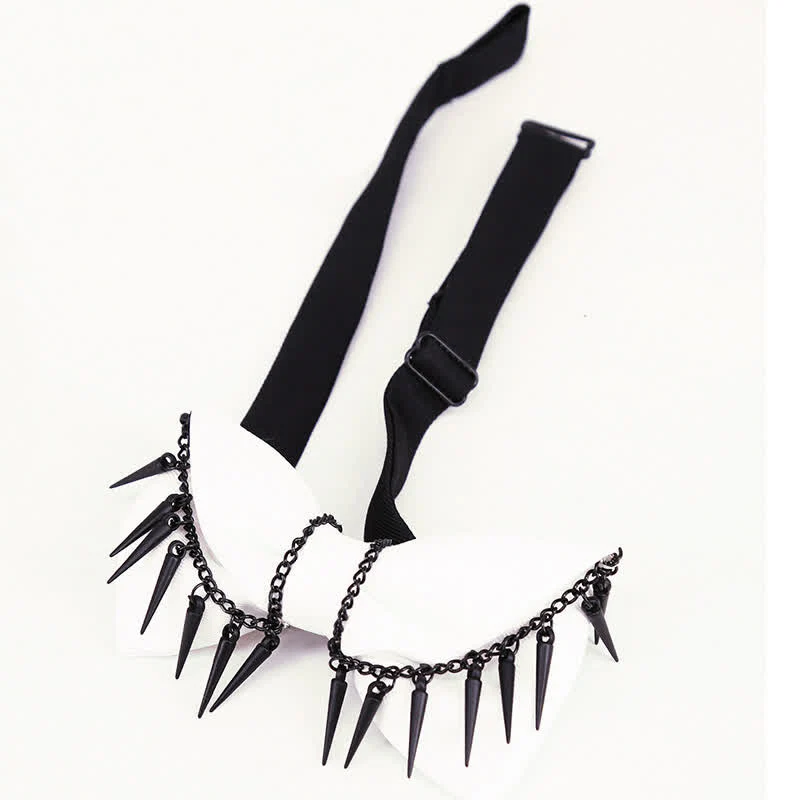 Men's Punk Style Rivet Chain Tassels Bow Tie - Image 6