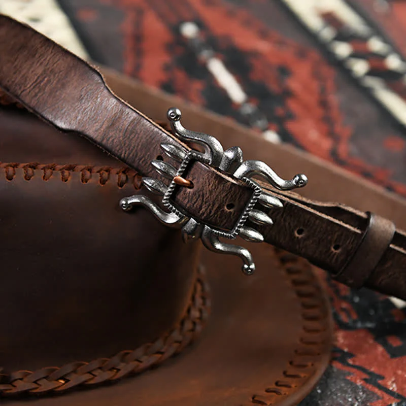 Men's Punk Trendy Cool Octopus Buckle Leather Belt - Image 16
