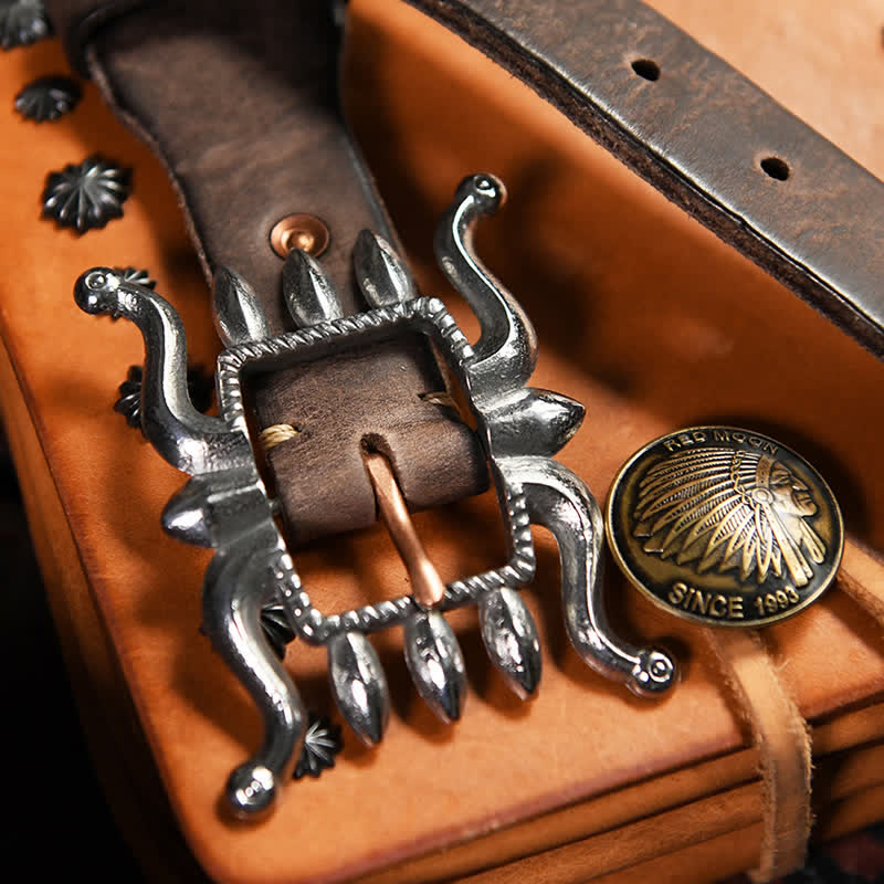 Men's Punk Trendy Cool Octopus Buckle Leather Belt - Image 17