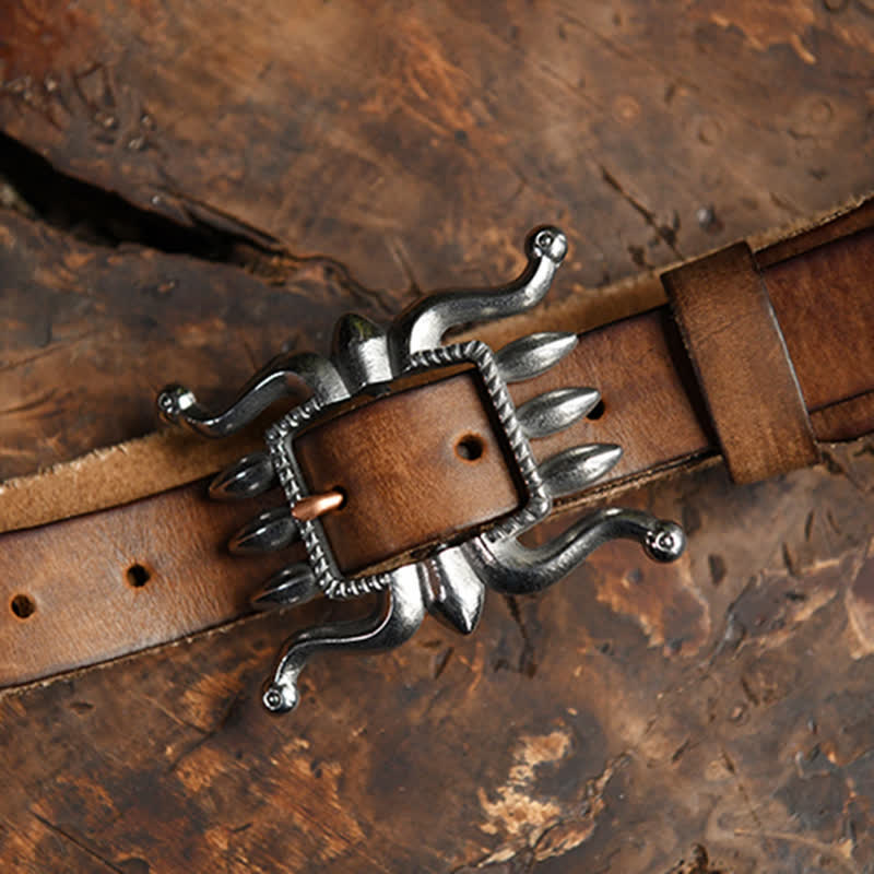 Men's Punk Trendy Cool Octopus Buckle Leather Belt - Image 6