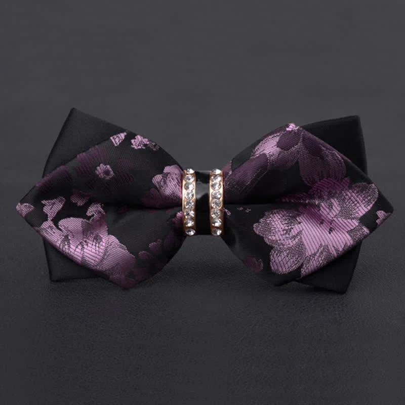 Men's Purple Maple Leaves Pointed Bow Tie - Image 2