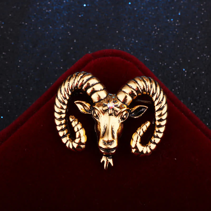 Men's Rams Head Animal Accessories Brooch - Image 7