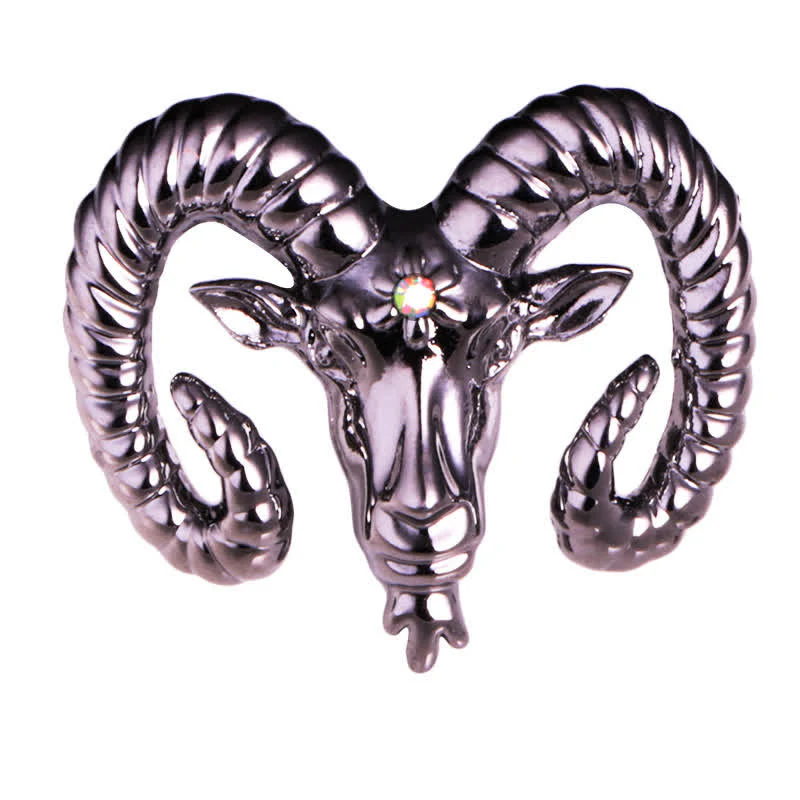 Men's Rams Head Animal Accessories Brooch - Image 8