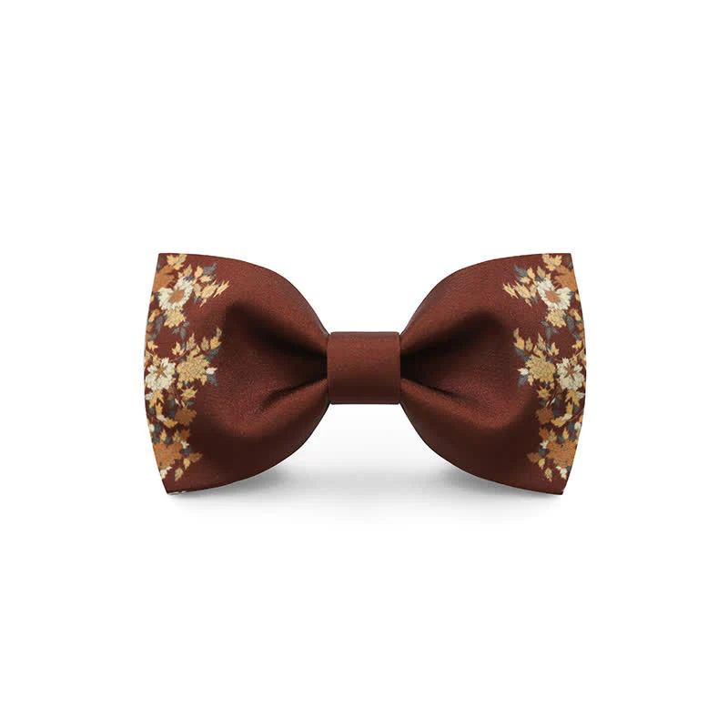 Men's Red Flower Printed Wedding Bow Tie - Image 9