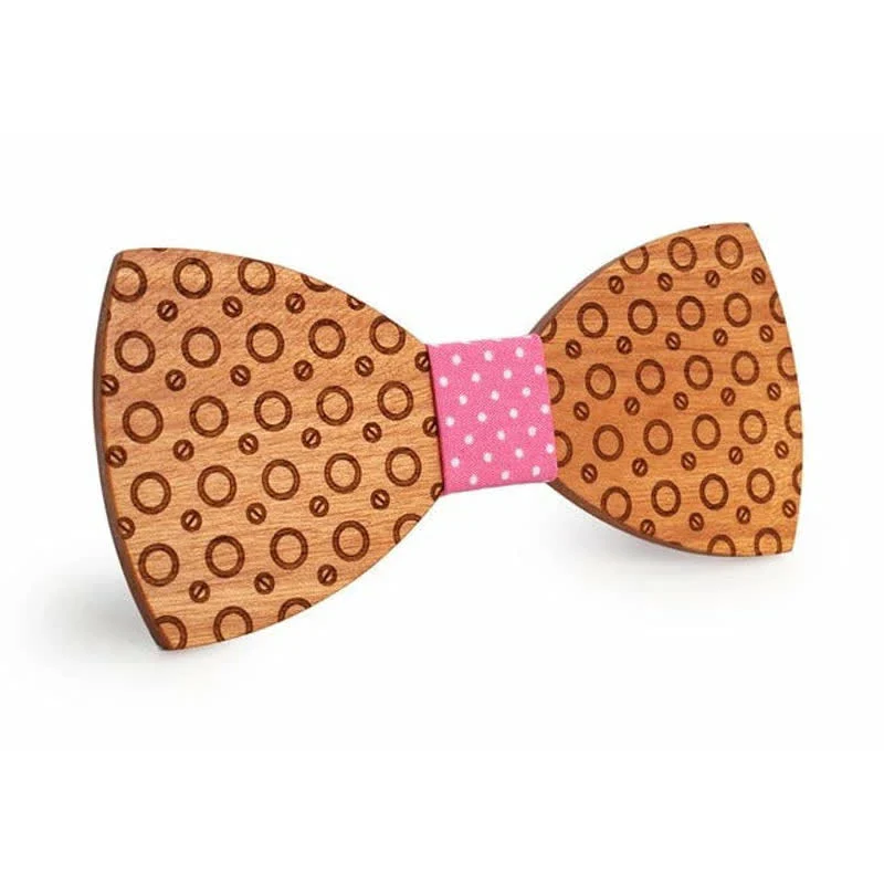 Men's Regular Polka Dot Wooden Bow Tie - Image 2