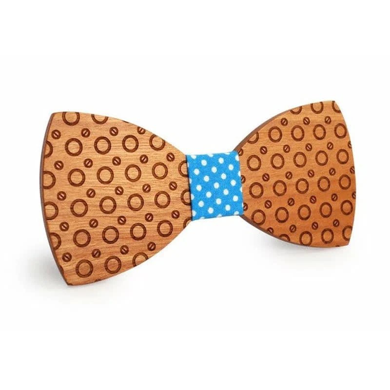 Men's Regular Polka Dot Wooden Bow Tie - Image 3