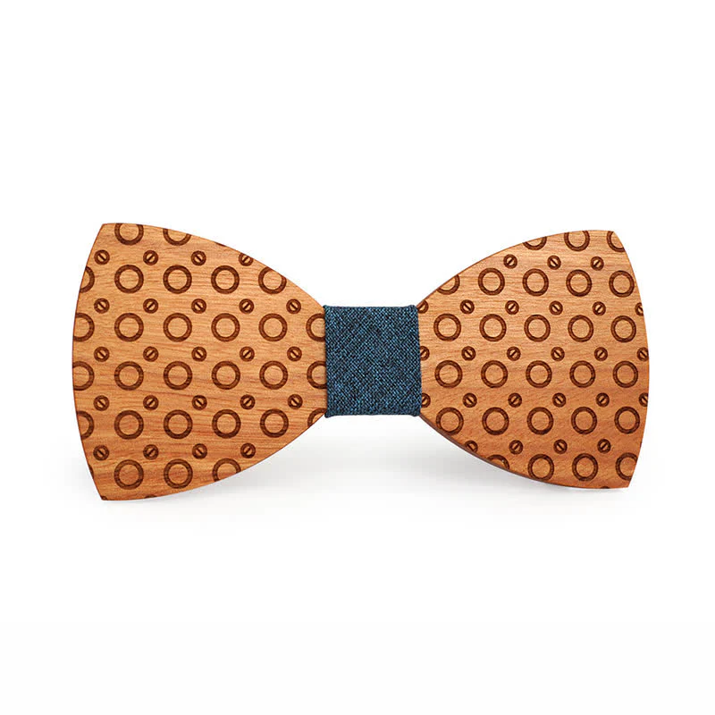 Men's Regular Polka Dot Wooden Bow Tie - Image 6