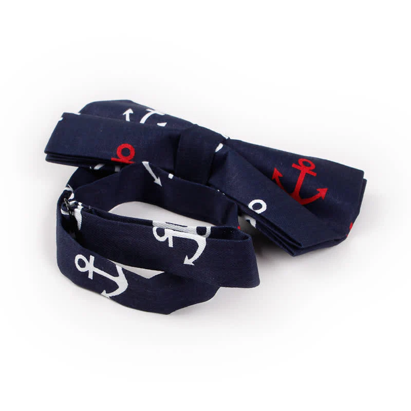 Men's Repeating Ship Anchor Motifs Bow Tie - Image 4