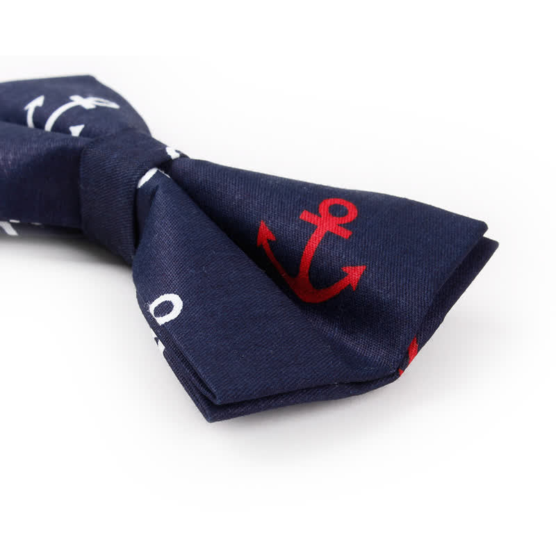 Men's Repeating Ship Anchor Motifs Bow Tie - Image 5