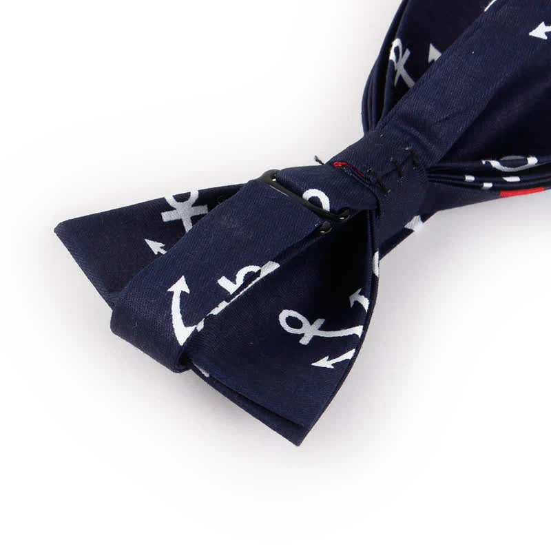 Men's Repeating Ship Anchor Motifs Bow Tie - Image 6