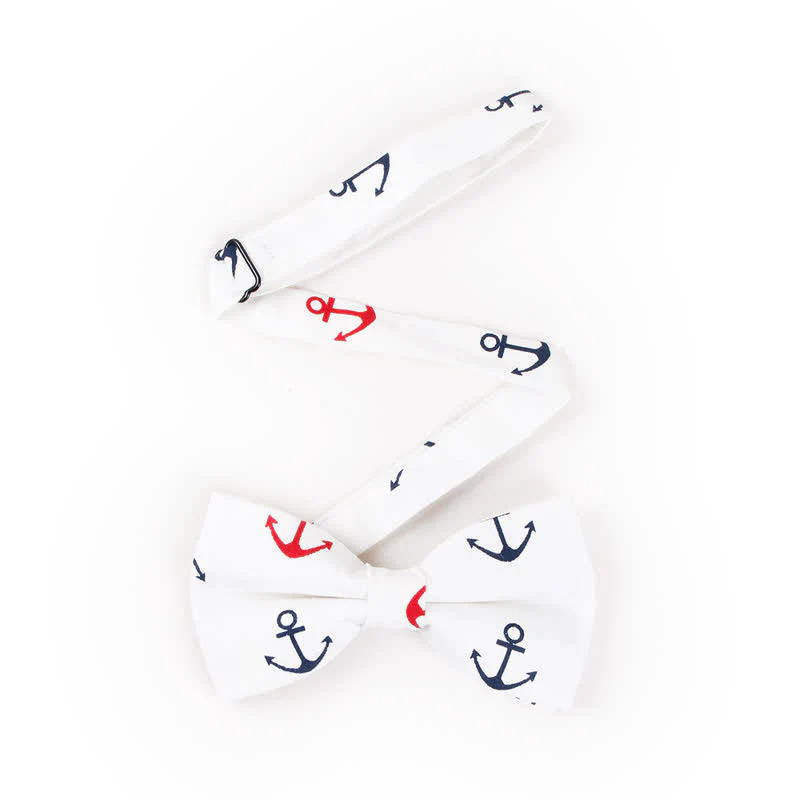 Men's Repeating Ship Anchor Motifs Bow Tie - Image 8
