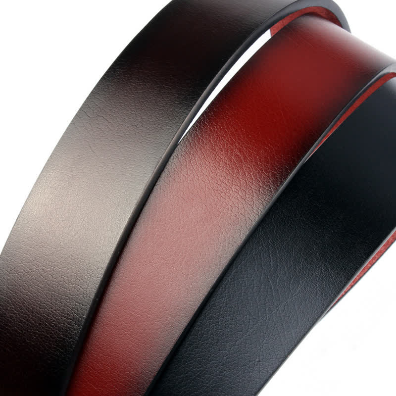 Men's Retro Black Buckle Leather Belt - Image 4