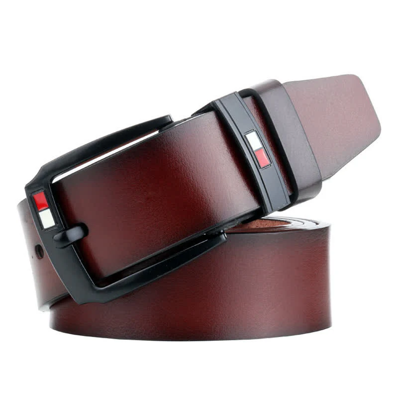 Men's Retro Black Buckle Leather Belt - Image 9