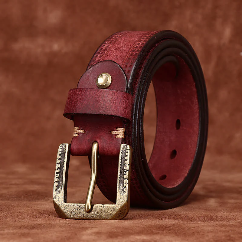 Men's Retro Distressed Casual Jean Leather Belt - Image 13