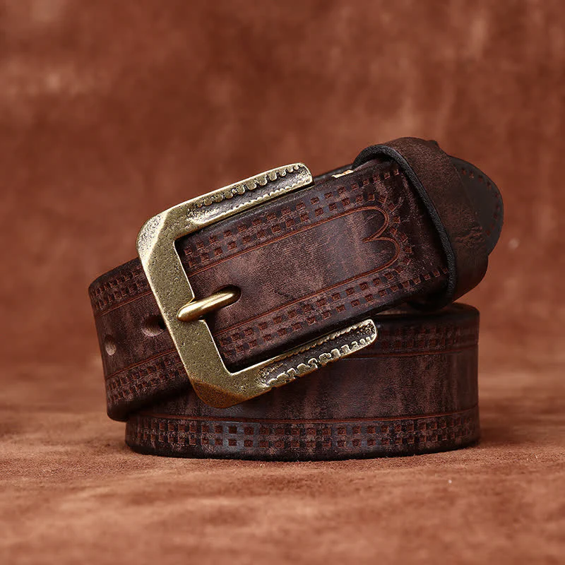 Men's Retro Distressed Casual Jean Leather Belt - Image 6