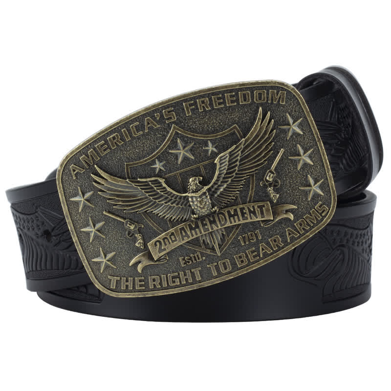 Men's Retro Eagle America's Freedom Leather Belt - Image 12