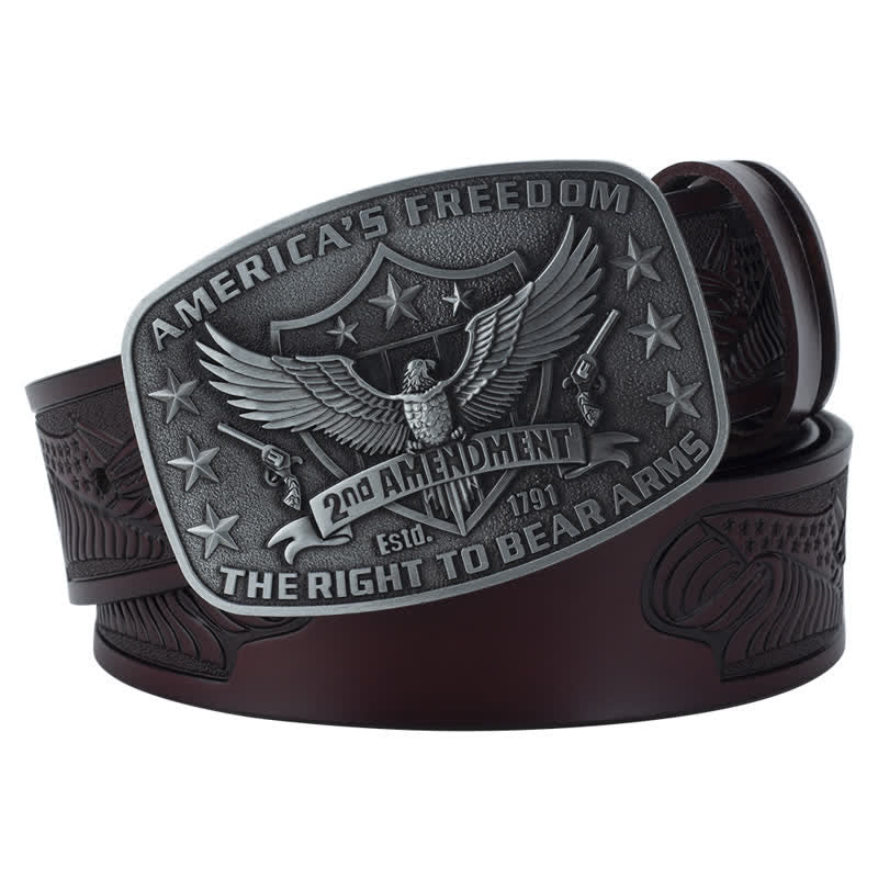 Men's Retro Eagle America's Freedom Leather Belt - Image 9