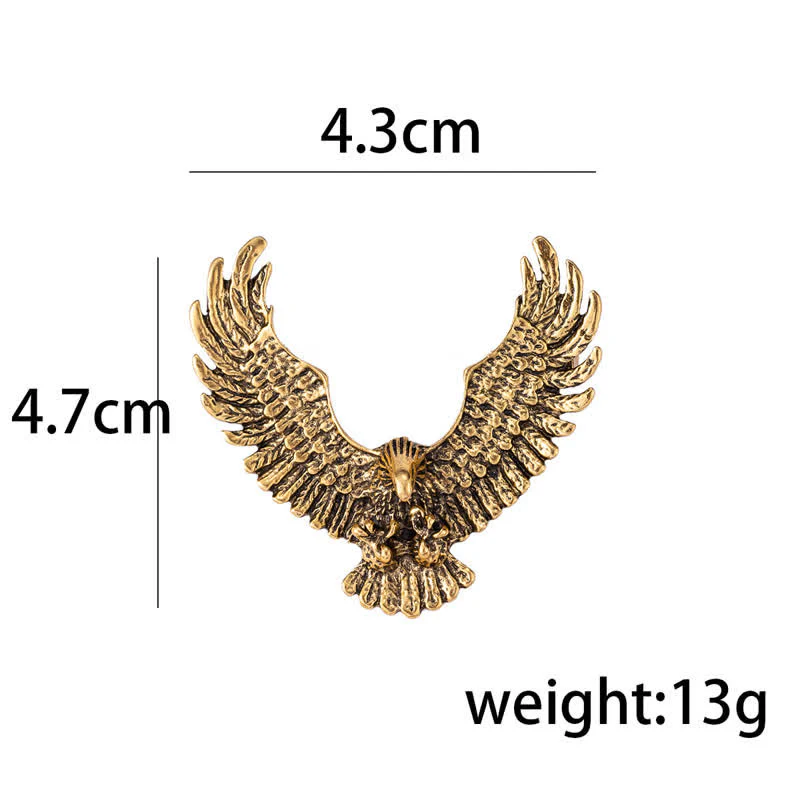Men's Retro Eagle Spreading Wings Brooch - Image 5