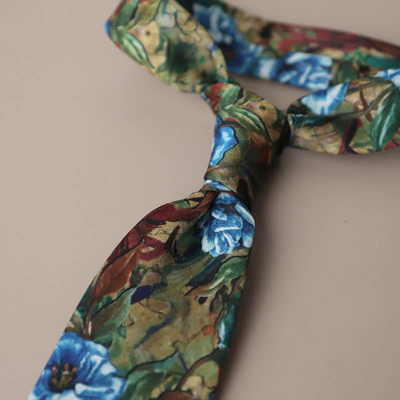 Men's Retro Elegant Neckwear Floral Pattern Necktie - Image 19