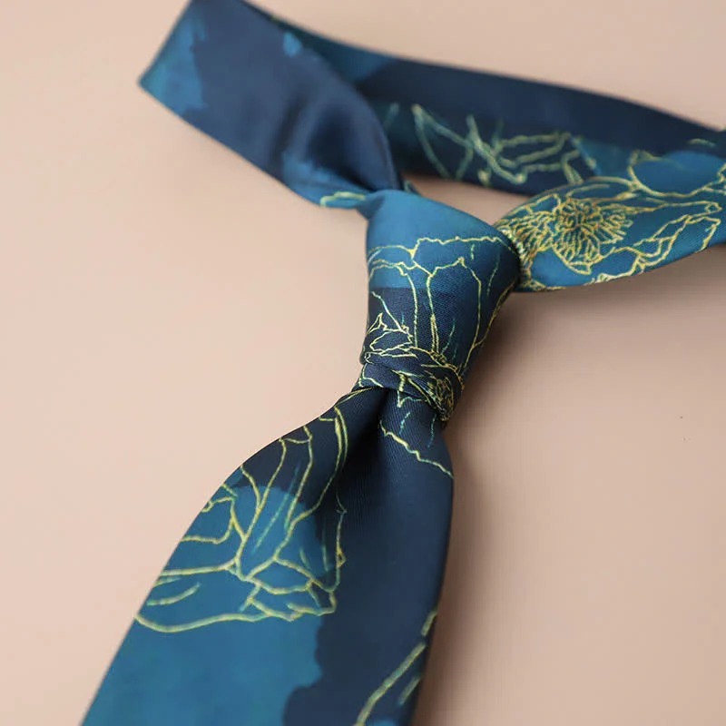 Men's Retro Elegant Neckwear Floral Pattern Necktie - Image 22