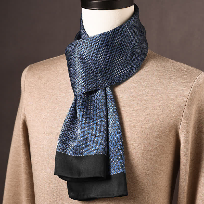 Men's Retro Ethnic Style Long Pure Silk Scarf - Image 3