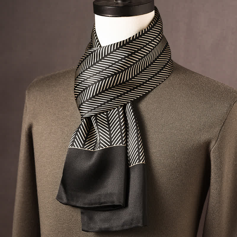 Men's Retro Ethnic Style Long Pure Silk Scarf - Image 5