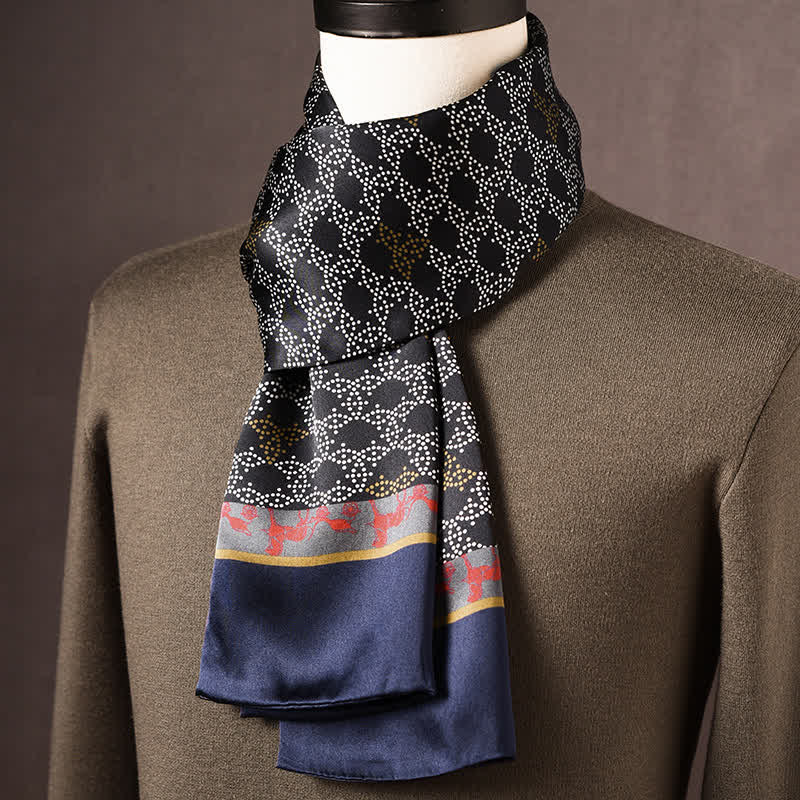 Men's Retro Ethnic Style Long Pure Silk Scarf - Image 8