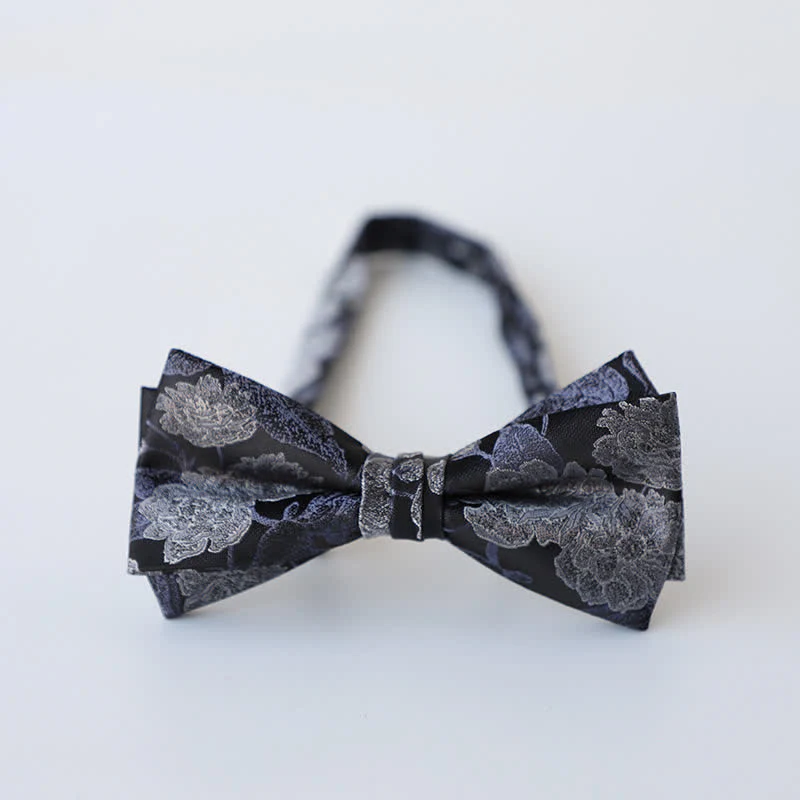 Men's Retro Floral Double Layers Bow Tie - Image 10