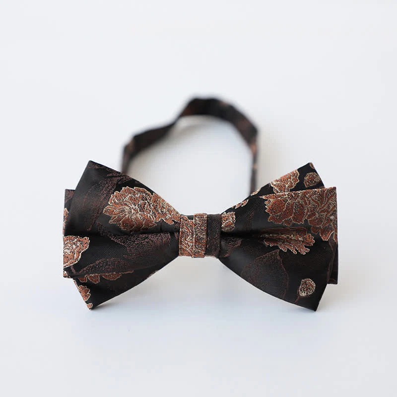 Men's Retro Floral Double Layers Bow Tie - Image 12