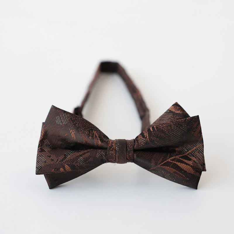 Men's Retro Floral Double Layers Bow Tie - Image 16