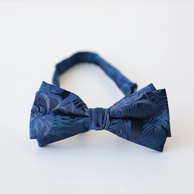 Men's Retro Floral Double Layers Bow Tie - Image 18