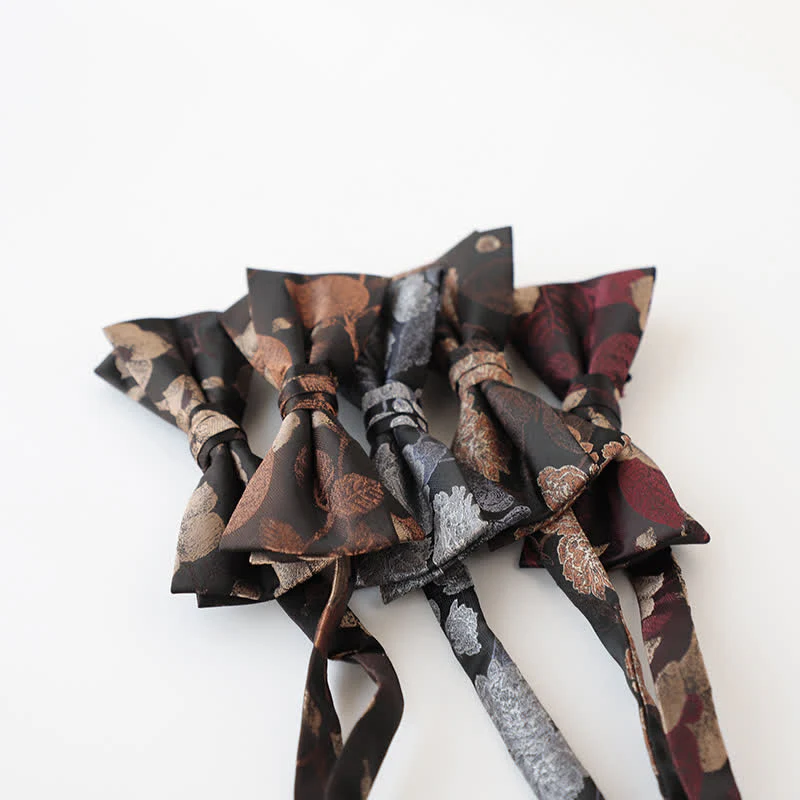 Men's Retro Floral Double Layers Bow Tie - Image 4