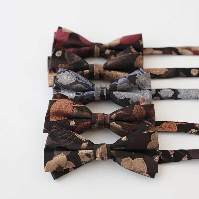 Men's Retro Floral Double Layers Bow Tie - Image 5
