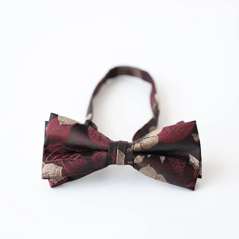 Men's Retro Floral Double Layers Bow Tie - Image 7
