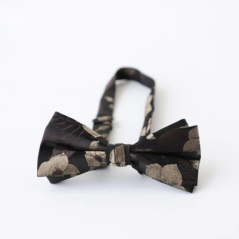 Men's Retro Floral Double Layers Bow Tie - Image 8