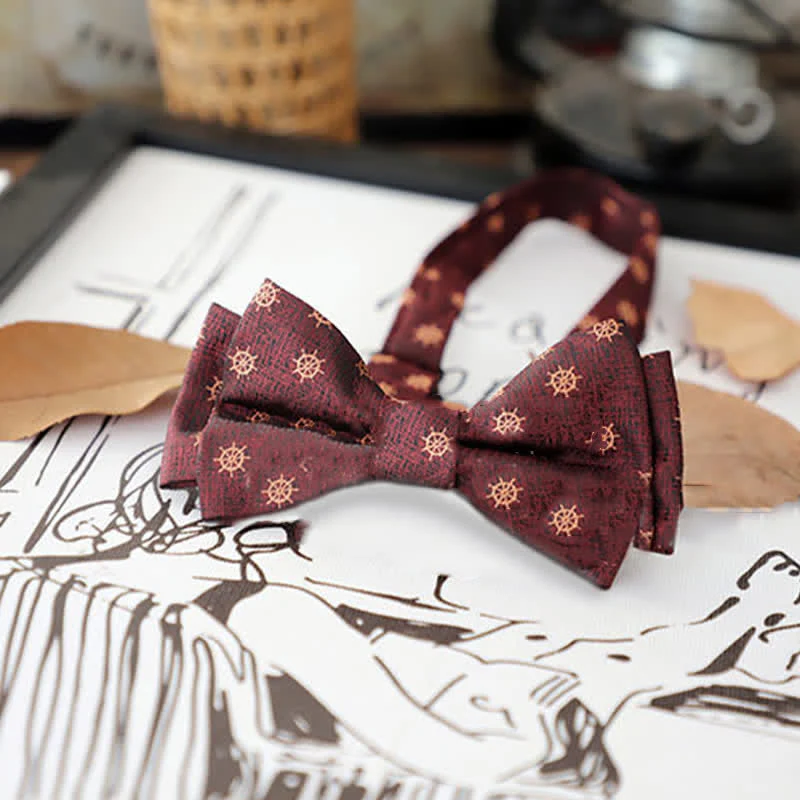 Men's Retro Floral Leaves Bow Tie - Image 15
