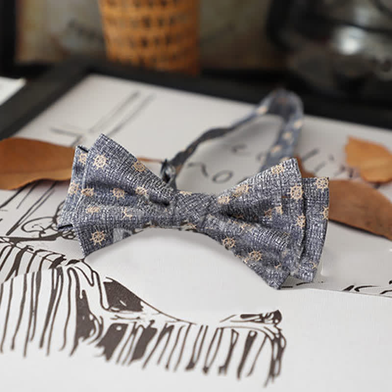 Men's Retro Floral Leaves Bow Tie - Image 16