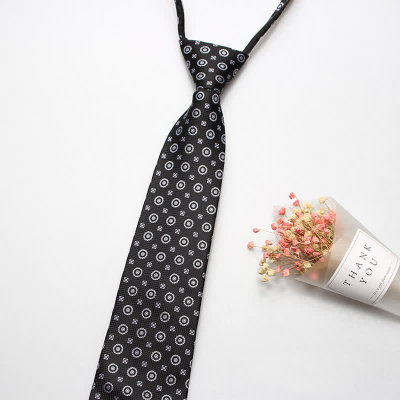 Men's Retro Floral Zipper Tie Motifs Necktie - Image 3