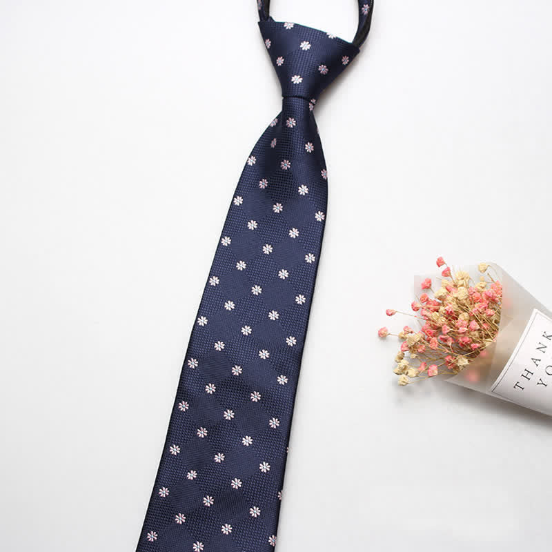 Men's Retro Floral Zipper Tie Motifs Necktie - Image 4