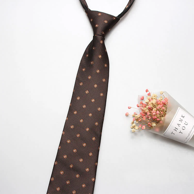 Men's Retro Floral Zipper Tie Motifs Necktie - Image 5