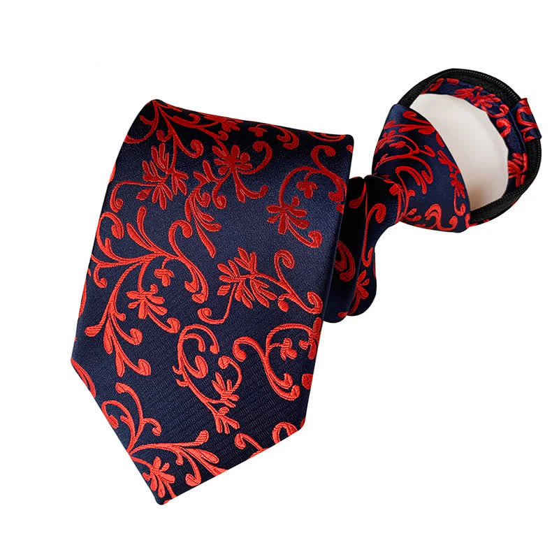 Men's Retro Paisley Zipper Tie Floral Necktie - Image 10